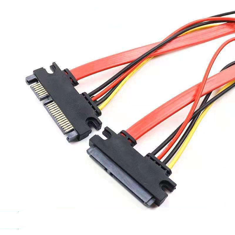 SATA 22 Pin Male To Female Sata Extension Cable SATA 3 22Pin Data Power Cable. 