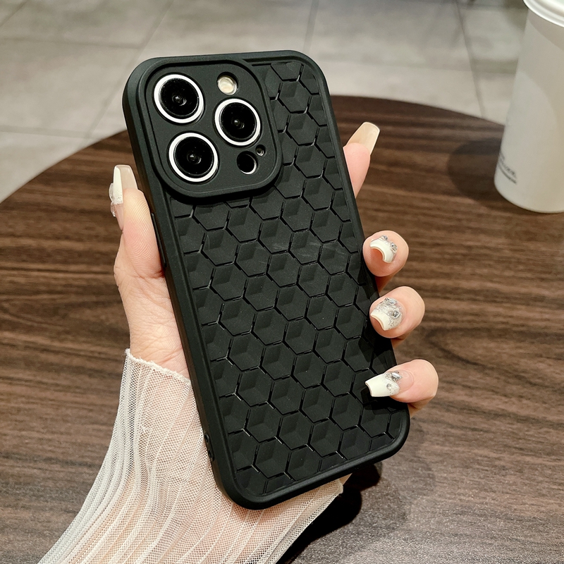 HODON Mesh Honeycomb Heat Dissipation Phone Case For iPhone 15 14 13 12 11 Pro Max 15 Plus Cases Breathable Cooling Back TPU Soft Silicone Cover