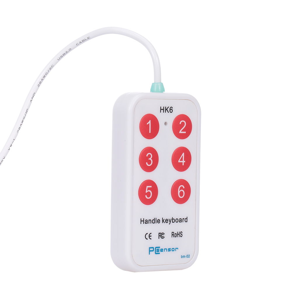 HK_6 USB Handle Keyboard 6 Buttons Handle Keyboard with 6 Shortcuts Support Custom Button Settings for Multimedia Teaching. 
