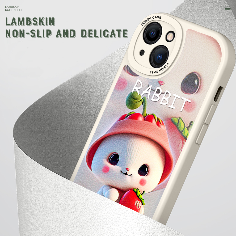 UCUC for Redmi Note 7 Note 7 Pro Back Cover Red Hat Strawberry Bunny Leather Phone Case Ultra Thin Soft Drop Protection Case. 