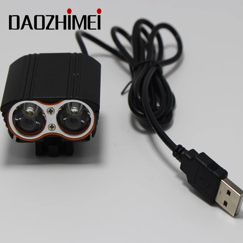 6000lm 2*XM-L T6 LED 5V Mini Front Bicycle Cycling Lamp Bike light USB 4 Mode head Flashlight torch lighting