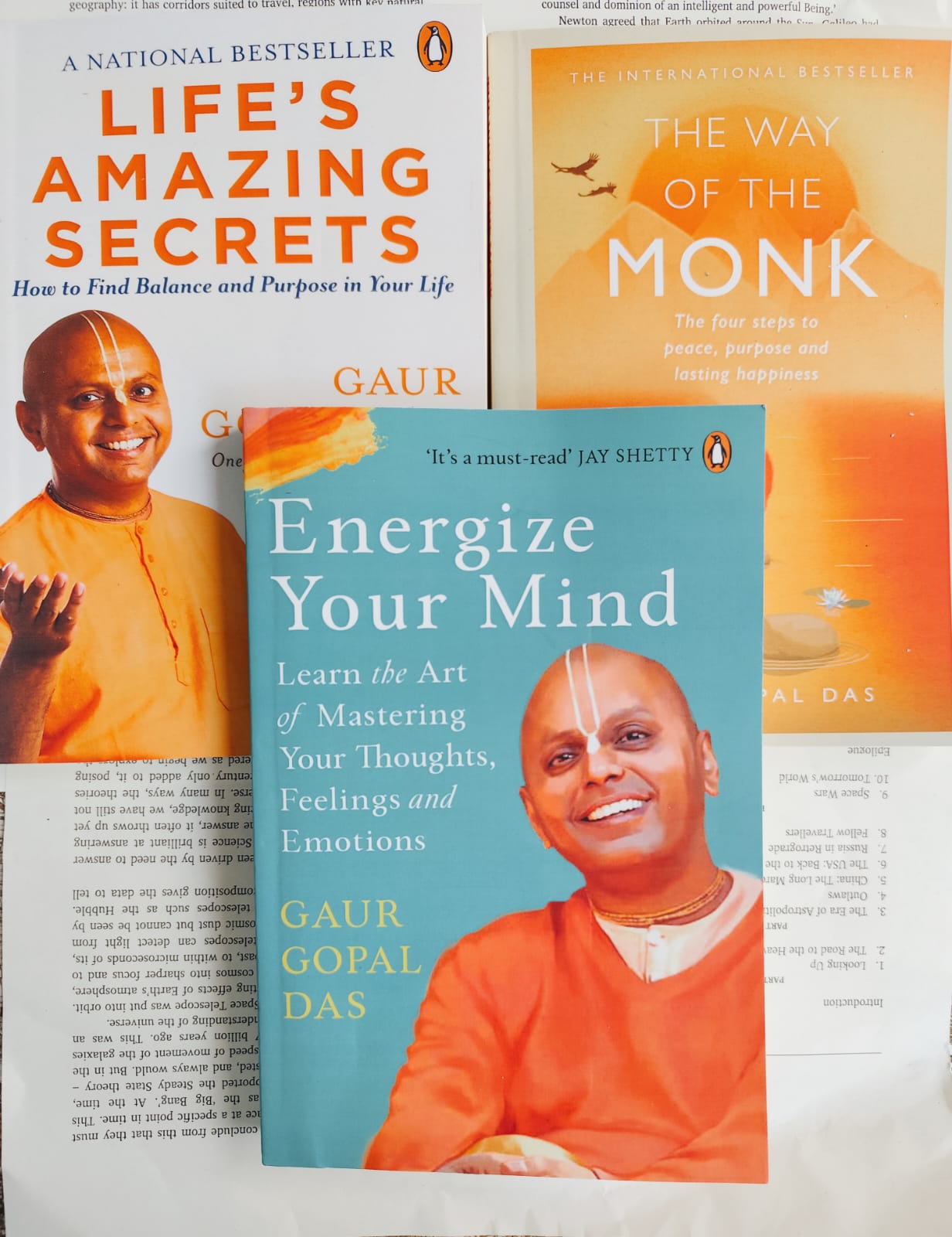 3 Books Set by Gaur Gopal Das (Energize Your Mind + Lifes amazing secret + The Way of the Monk) - Premium Quality - Paperback. 