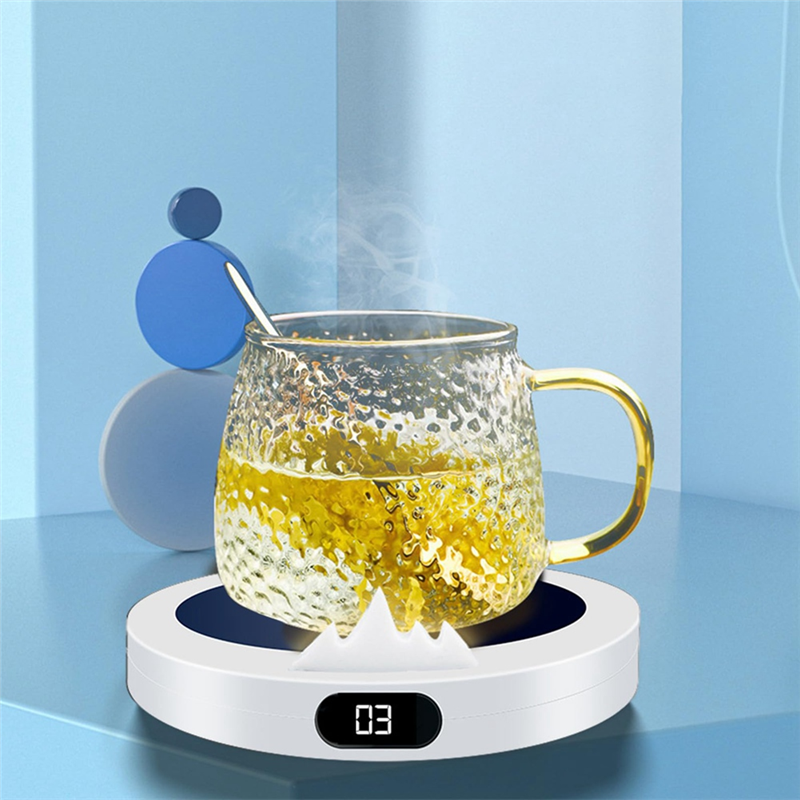 Portable USB Heating Cup Warmer 3-Gear Coffee Mug Warmers 10W Fast Heating Temperature Control 8H Auto Shutdown-Black. 