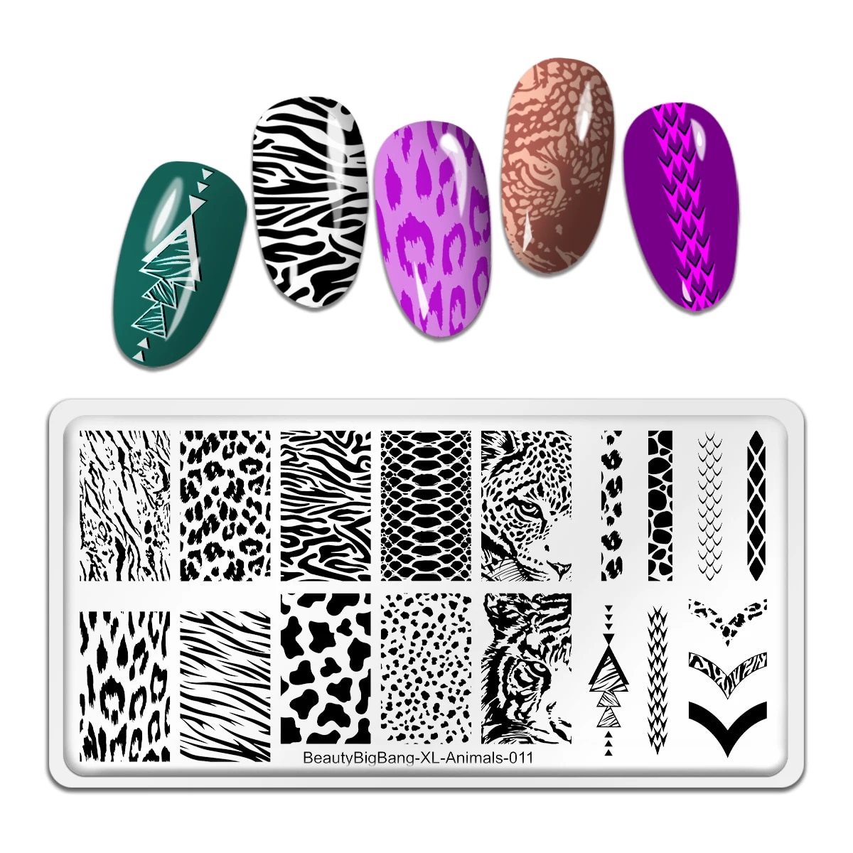 BeautyBigBang 2023 New Animals Nail Stamping Plates DIY Leopard Serpentine Zebra Nail Art Stencil Stamping Template Plate. 