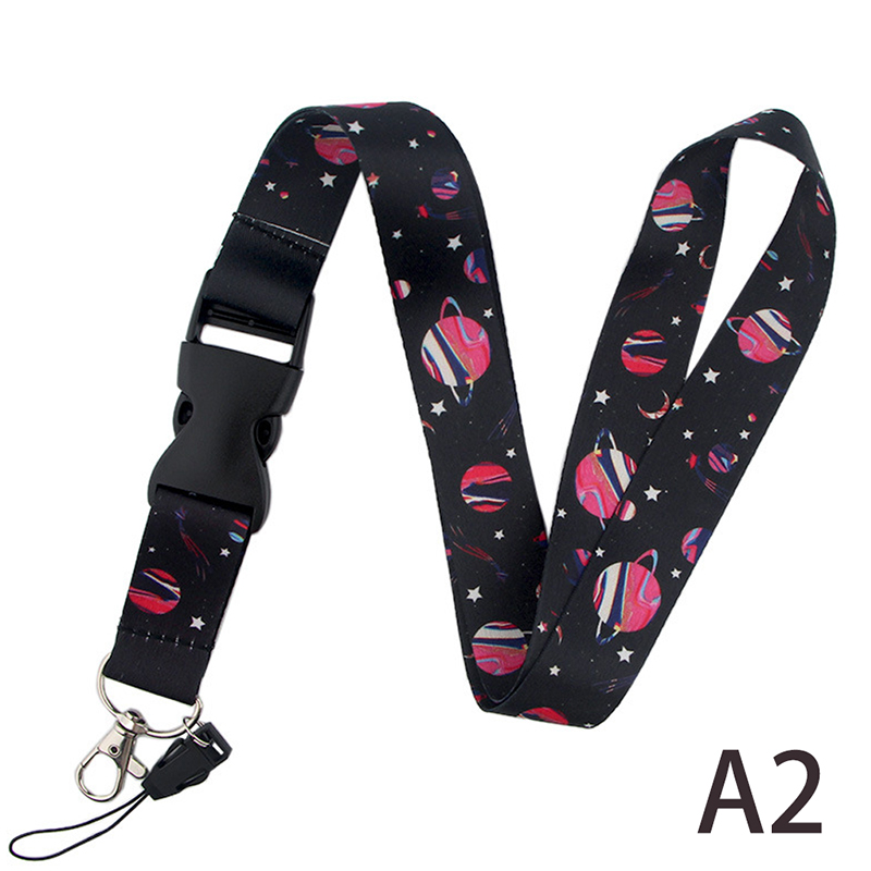 Universe Astronaut Lanyard Keychain Phone Hang Rope Webbing Strap Keyring Holder. 