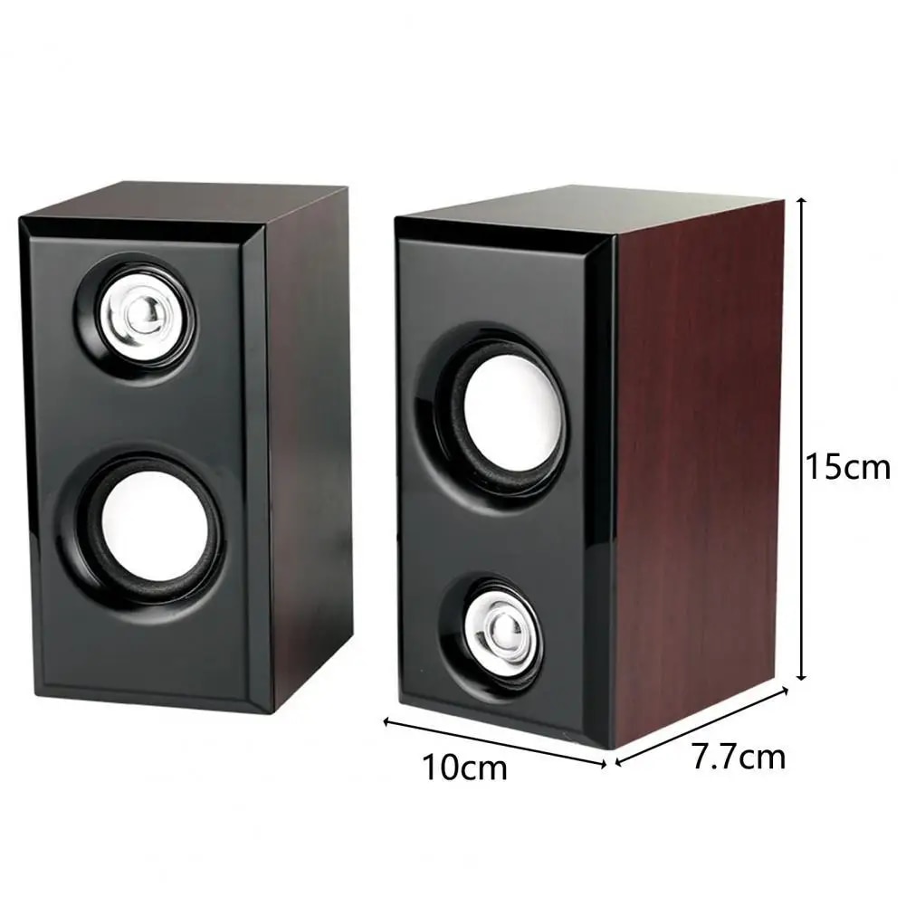 USB Wired Wood Speakers Bass Stereo Subwoofer Sound Box 3.5mm AUX Input USB Power Computer Speakers For Desktop PC Smart Phone. 