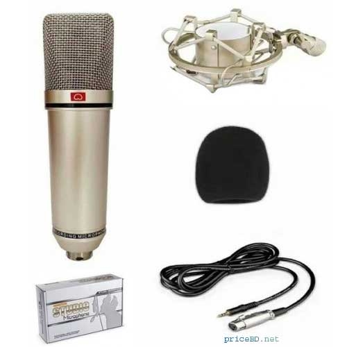 U87 Microphone Voice Microphone Condenser Microphone Live Microphone for Live/Show, White. 
