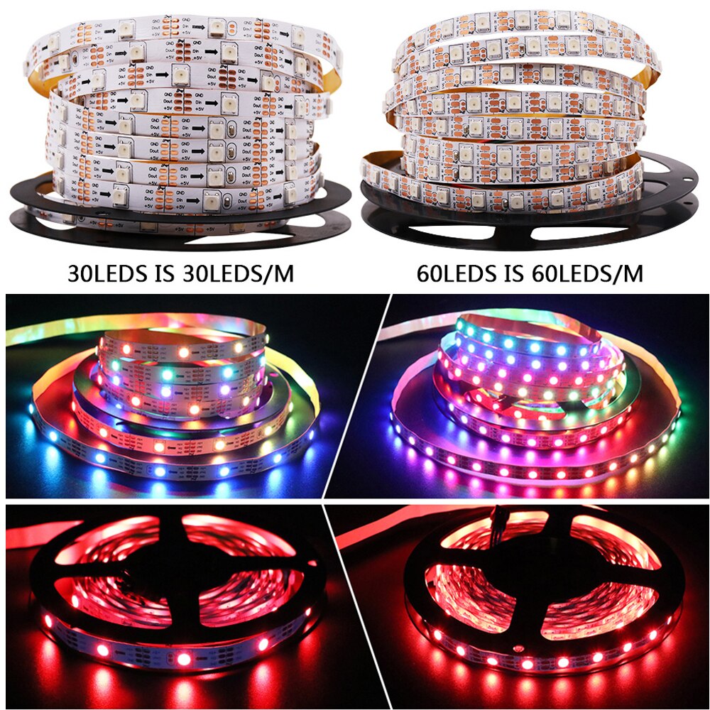 DC 5V USB WS2812B LED Strip 5050 Deam Color LED Light DIY Ambient Controller Box for Computer PC Screen Backlight. 