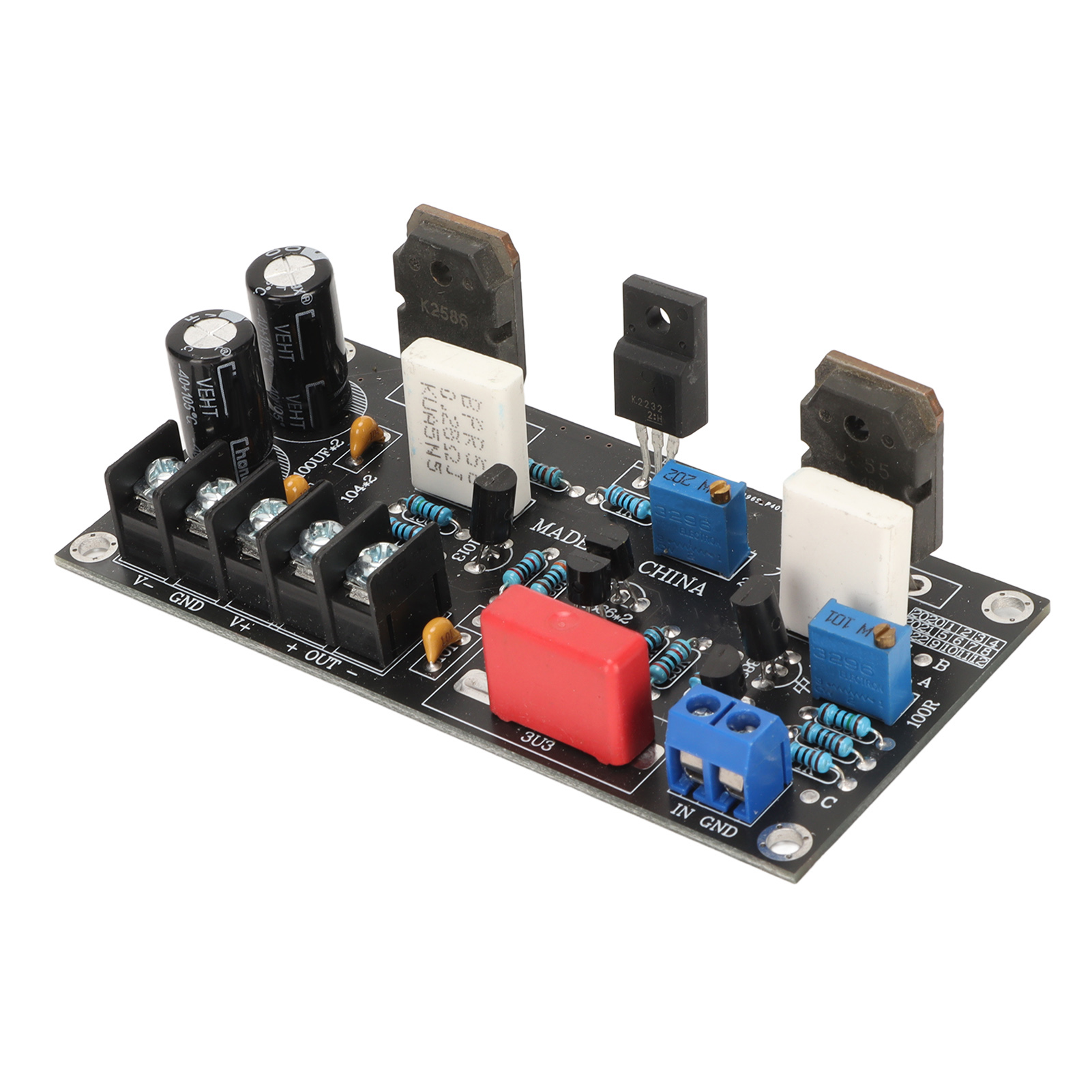 FET Amplifier Module, High Gain Power Amplifier Board 30W 24V Powered for Speaker Driver