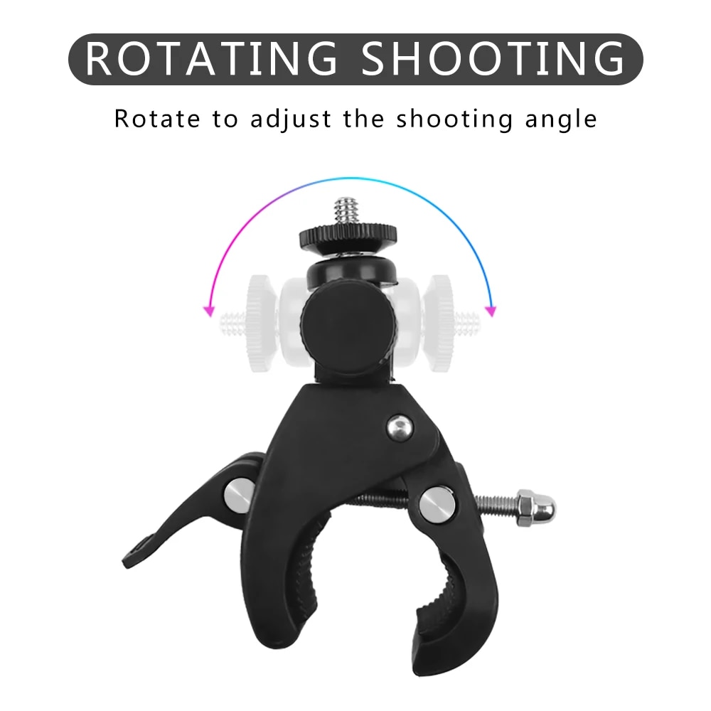 Bicycle Camera Mount 360 Rotation Stand Tripod Adapter For GoPro Cameras Motorcycle Mountain Bike Handlebar Camera Holder. 