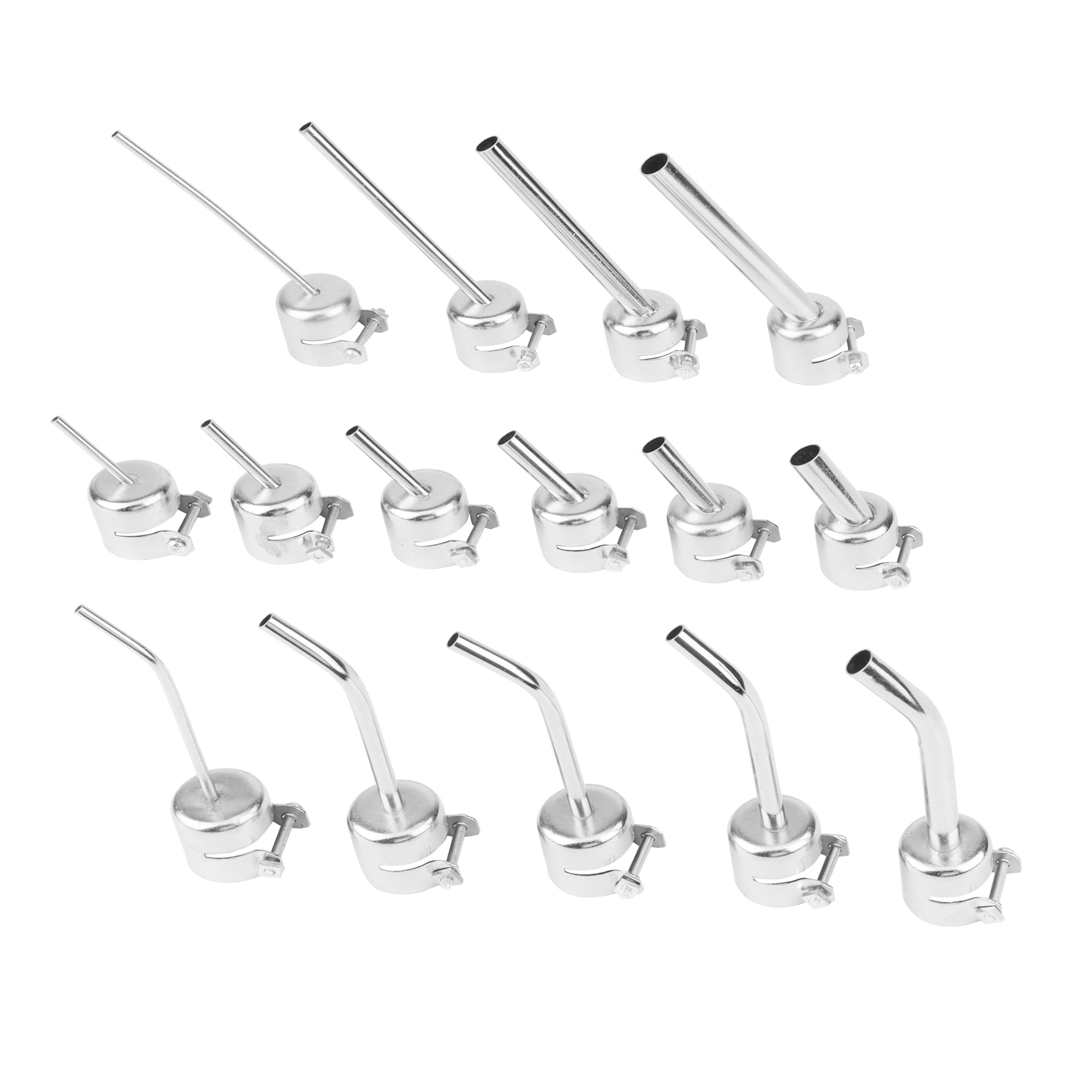 15Pcs Universal 850 45 Degree Bent Curved Nozzle for Hot Air SMD Soldering Stations 858D Welding Nozzles. 