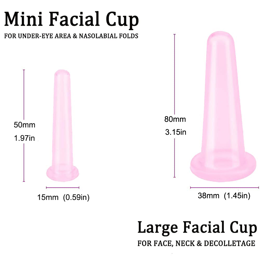 5Pcs Facial Cupping Set for Glowing Skin, Anti Aging Face Massage Cups Reduce Wrinkles and Fine Lines,Silicone Exfoliating Brush. 