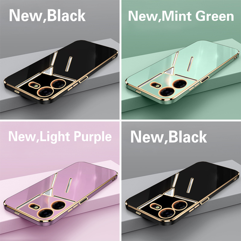 Applicable Tecno Pova 5 Pro 5G Real Machine Shell Opening Color Straight Edge Plating Phone Case Protective Shell