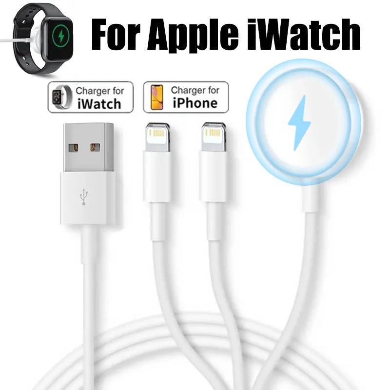 Cable for Apple Watch Charger Series 8 7 6 5 4 SE 3 in 1 USB Portable Fast Charging Cable For iPhone 14 13 12 11 Pro Max 8 Plus