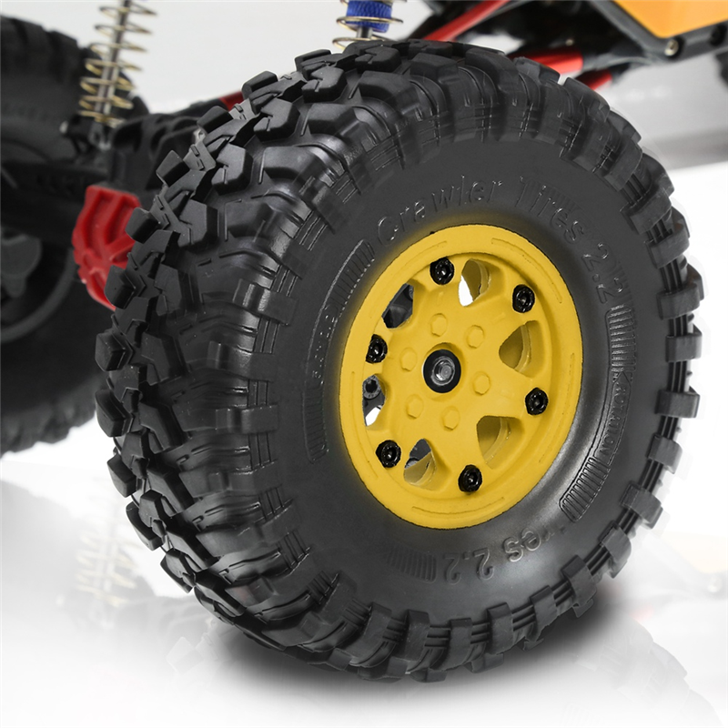 Tire Set for 1/10 RC Crawler Car Axial SCX10 Wraith RR10 Capra,Orange. 