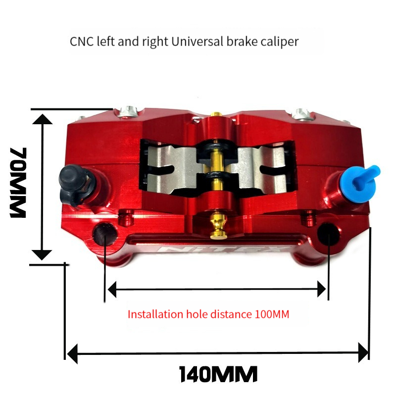 NITEX Motorcycle Large Radiant CNC Hole Distance 100MM Lower Pump Caliper Pair Four Calipers Suitable For All Models. 