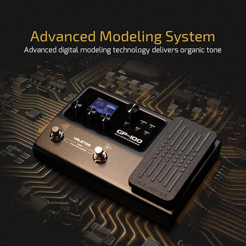 Valeton GP-100 Guitar Bass Amp Modeling IR Cabinets Simulation Multi Language Multi-Effects. 