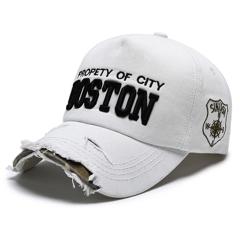 Distressed Hole Fashion Accessories Baseball Cap Letters Embroidered Casual Fashion Sunshade Sun Hat Leisure Versatile Cap