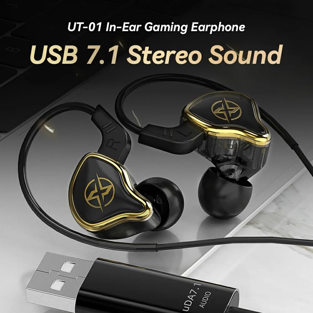 USB Gaming Headphones 7.1 Surround Sound Wired Headset with Microphone Noise Cancelling Earphone for PC Computer PS4 PS5 Laptop. 