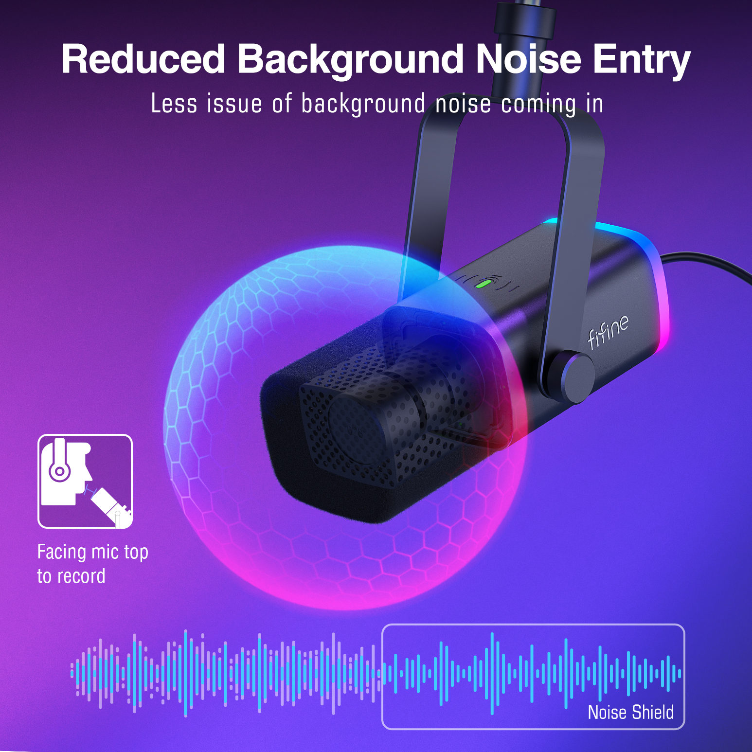 FIFINE XLR/USB Gaming Microphone Kit with Headphone Jack/Mute/RGB /Arm Stand,Dynamic Mic Set for PC PS5/4 Mixer AmpliGame AM8T. 