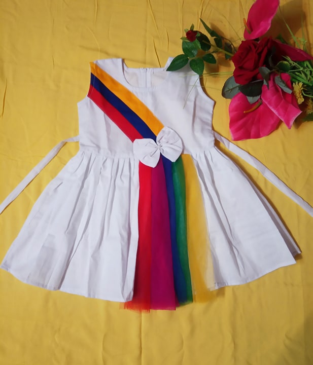 Fresh Rainbow Design Dress For Baby Girl Blended Stuff #ZDE824