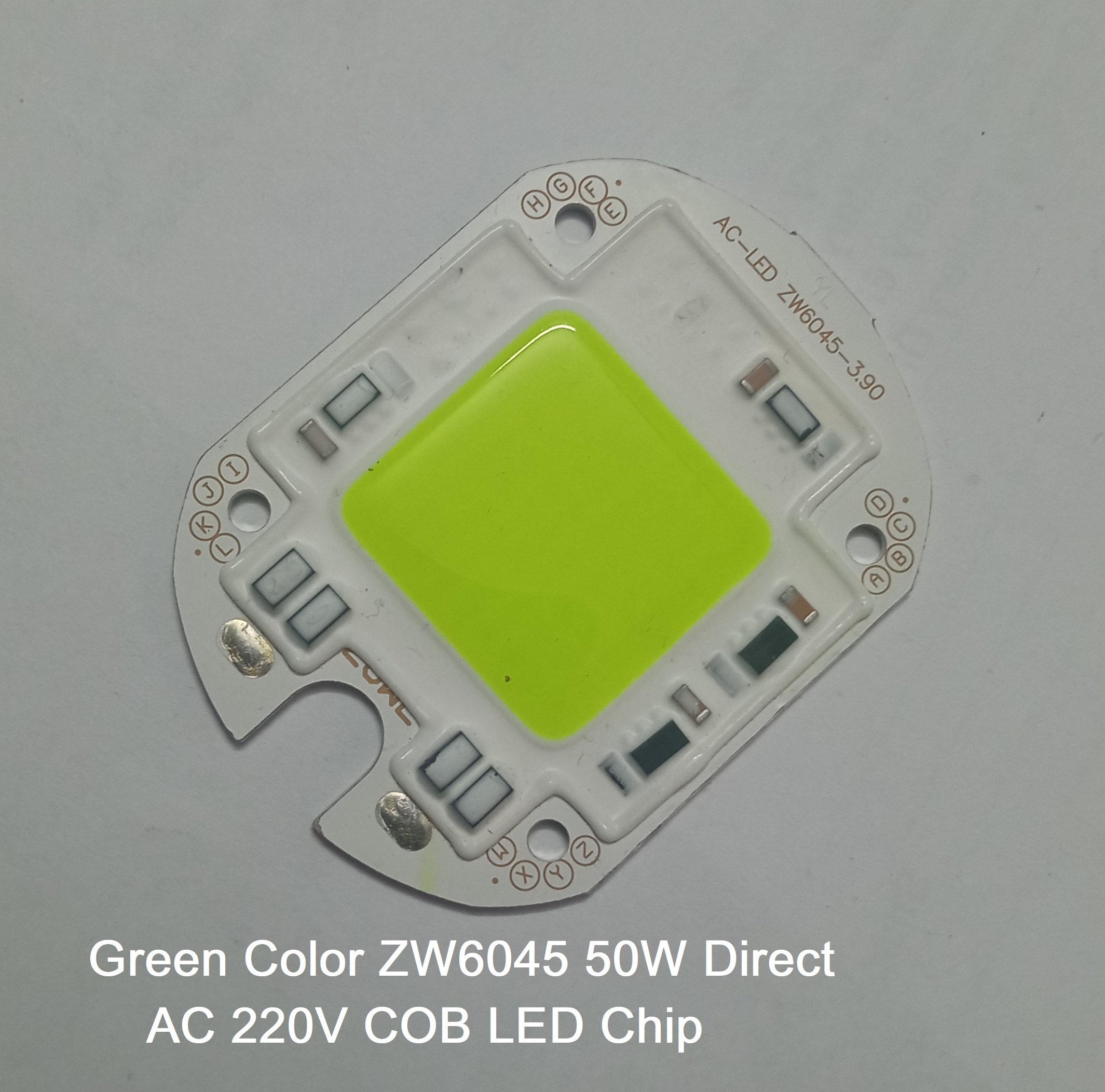 GREEN Color ZW6045 50W Direct AC 220V 50W Size 60x45mm COB SMD LED Light Chip Green COB LED Light 220V COB LED Light 50W COB Light COB LED Chip 220V COB LED Chip 50W Light Bulbs. 