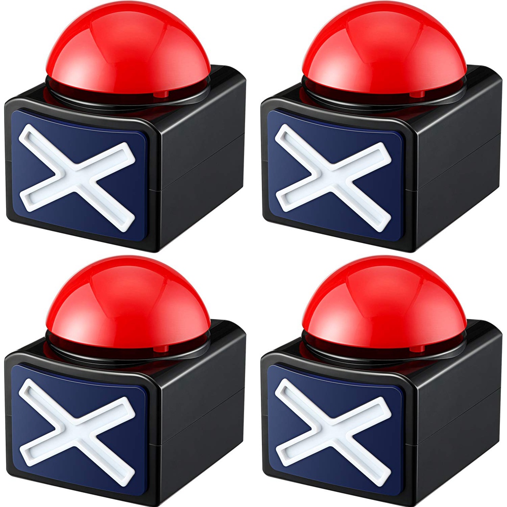 4PCS Game Answer Buzzer,Game Buzzer Alarm Sound Play Button with Light Trivia Quiz Got Talent Buzzer Game for Kids. 