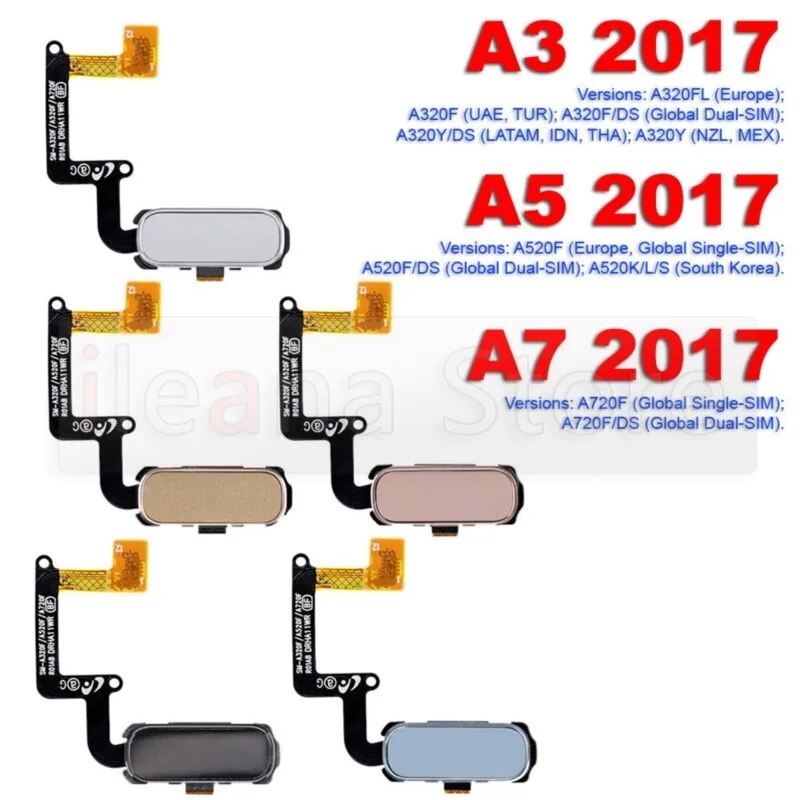 For Samsung Galaxy A3 A5 A7 A8 2016 2017 2018 A520 A710 A720 A750 Original Home Button Touch ID Fingerprint Sensor Flex Cable. 