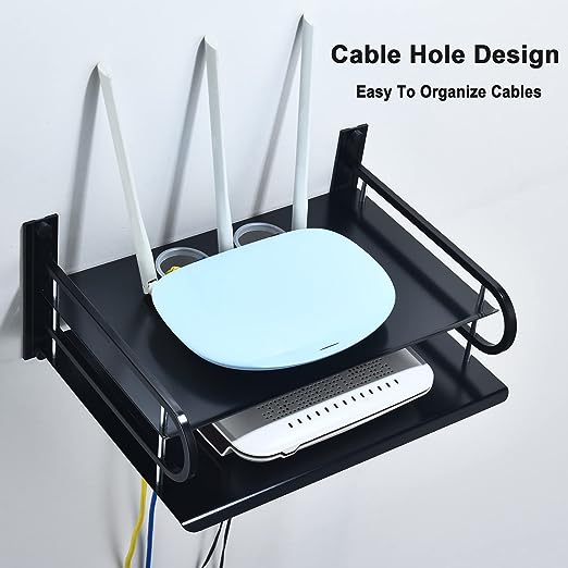 Cable TV Box Bracket Projector Wall Shelf, Floating Shelves For Electronic Devices Such As Router, Modem, TV Box, Media Boxes, Sky Box, Speaker, Game Console. 