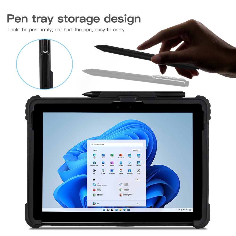 For MicroSoft Surface Go 1 / 2 / 3 Acrylic Transparent Hand Strap Laptop Case. 
