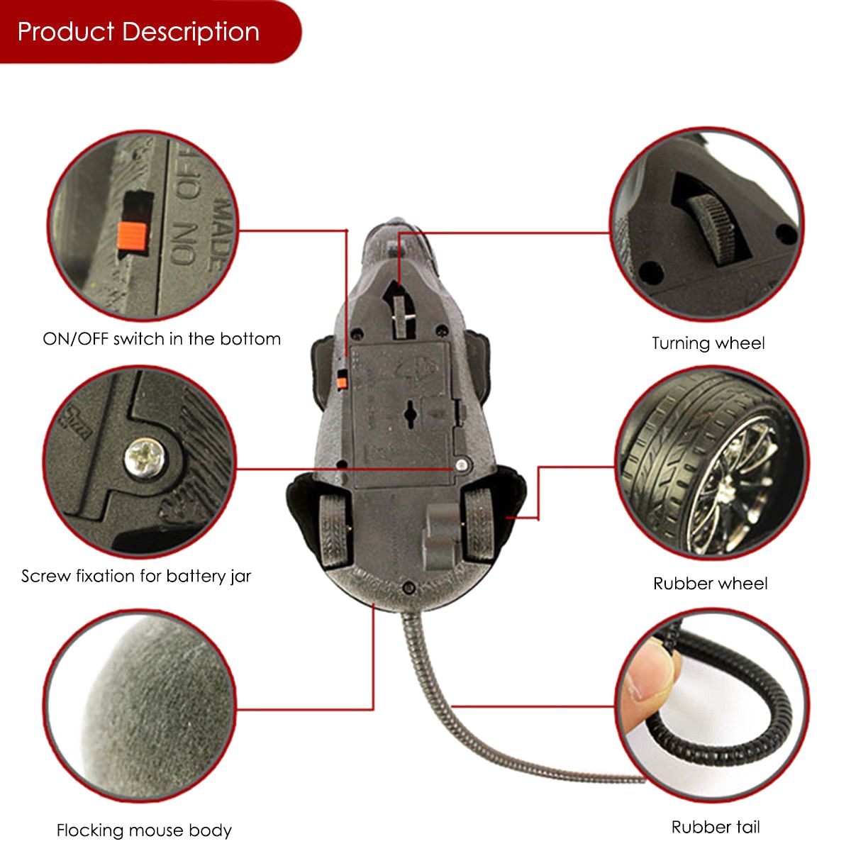 Wireless Remote Control RC Electronic Rat Mouse. 