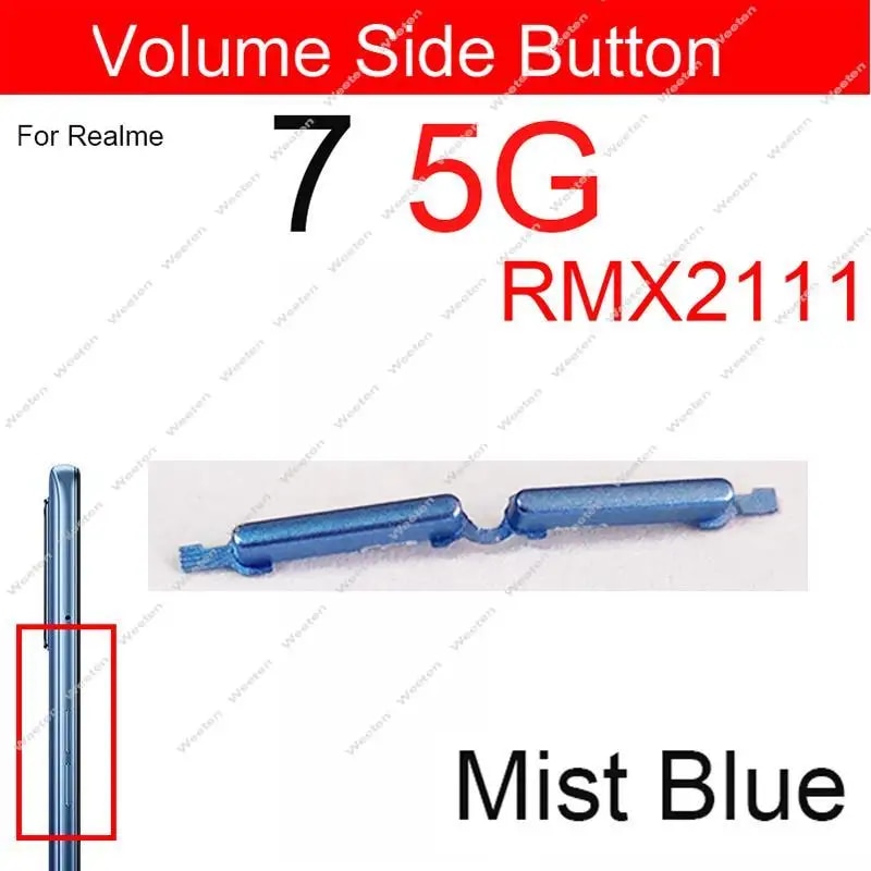 For Realme 7 7 Pro 6 6 Pro 7i 6i 6S 4G 5G Power Volume Side Button On OFF Power Volume Keys Side Buttons Replacement. 