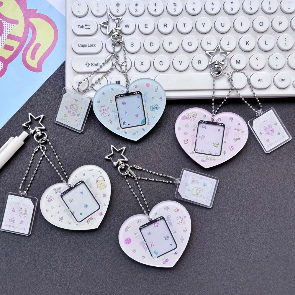 lightweight Photo keychain stylish transparent diy accessory Keychain holder diy compact-size Key chain charm for gifts kpop. 