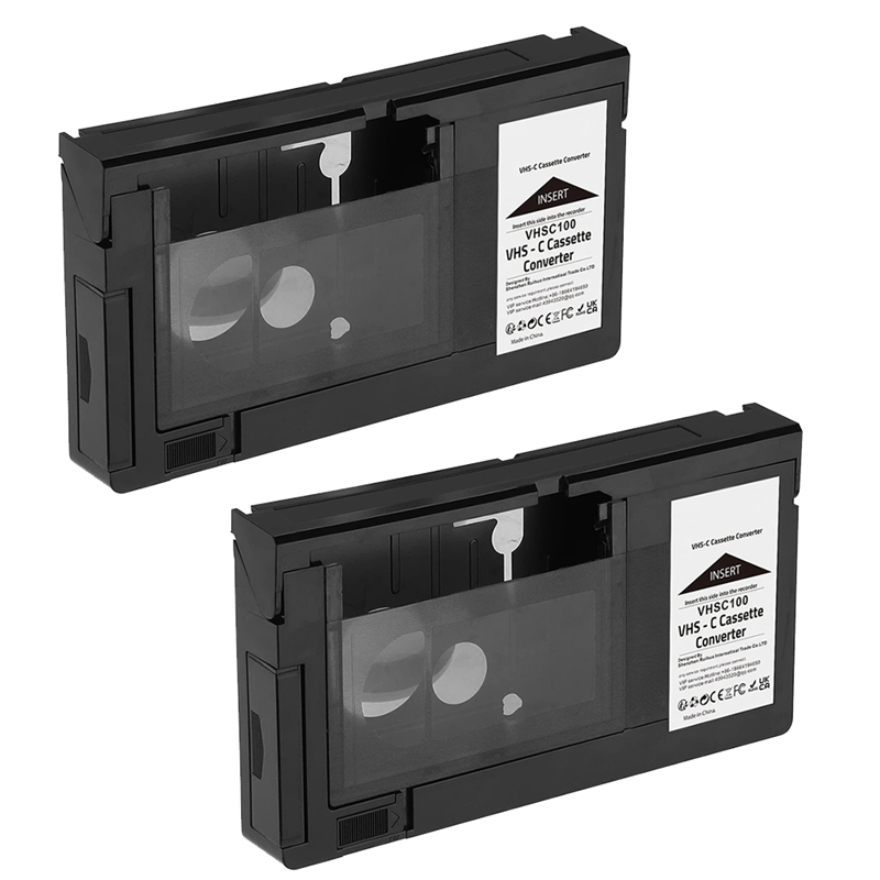 2PCS VHS-C Cassette Adapter for VHS-C SVHS Camcorders JVC RCA Panasonic Motorized VHS Cassette Not for 8mm/MiniDV/Hi8 Easy Install