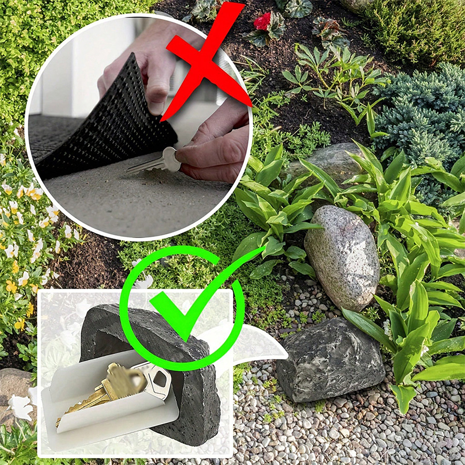 Hidden Key Box Stone Shape Key Hider Secure Outdoor Key Storage Box for Home Garden 2pcs Ideal for Southeast Asian Buyers Yard Key Hider. 