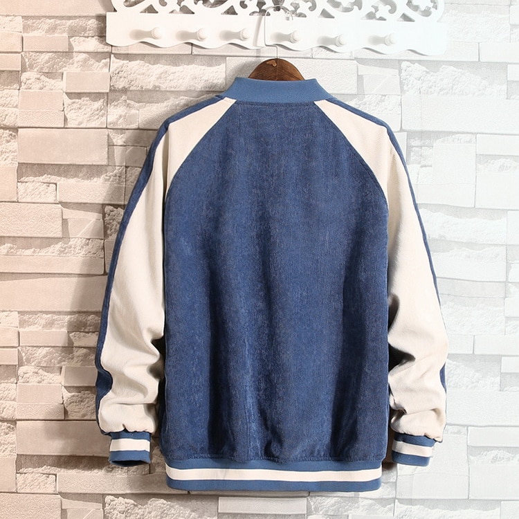 Grandwish Baseball Jacket Mens with on College Patchwork Jacket Coat Men Plus Size M-3XL ber Jacket Men Fashion ,DA743. 