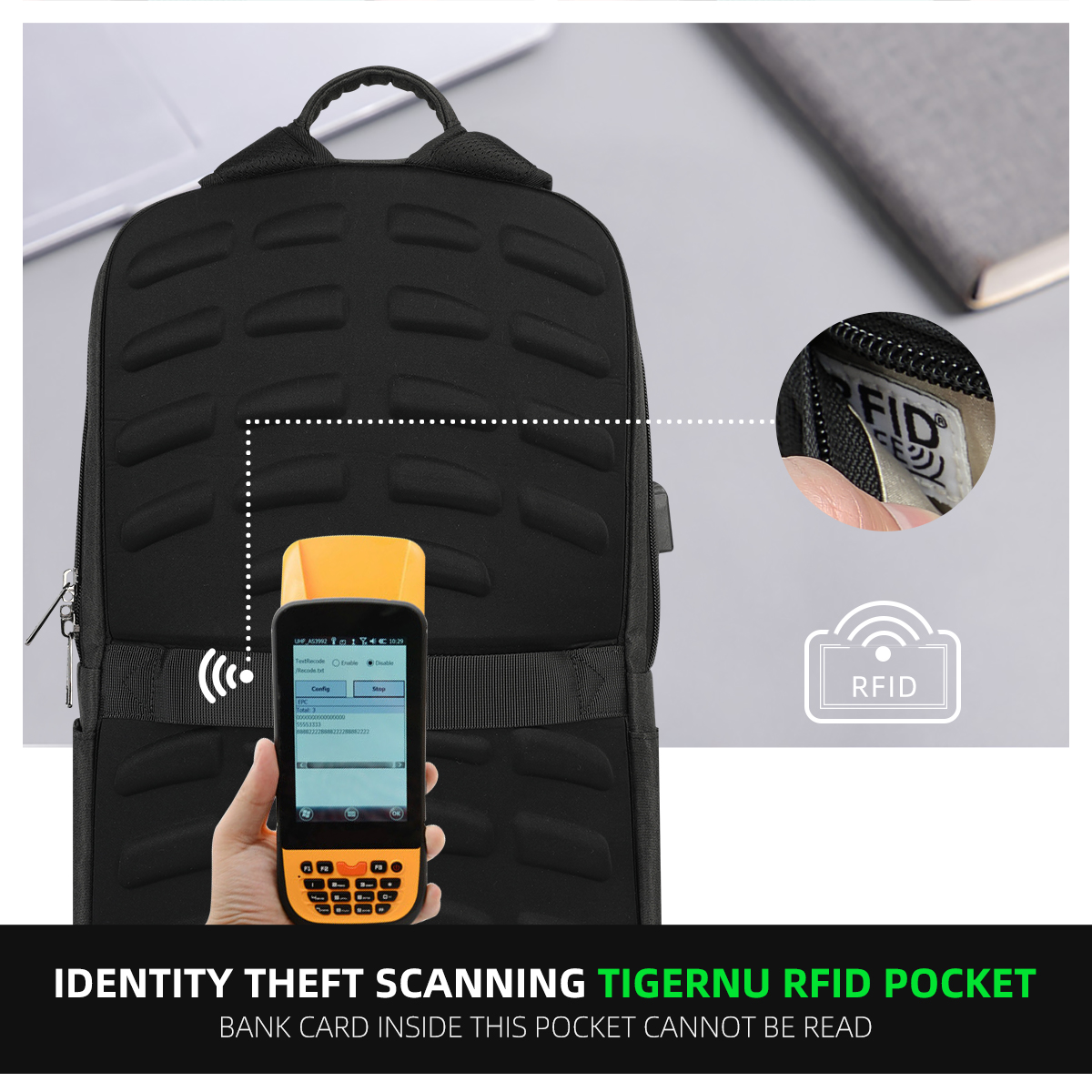 【ALL GOOD】slim Only 13cm length RFID Anti Theft laptop bag for men T-B3928. 