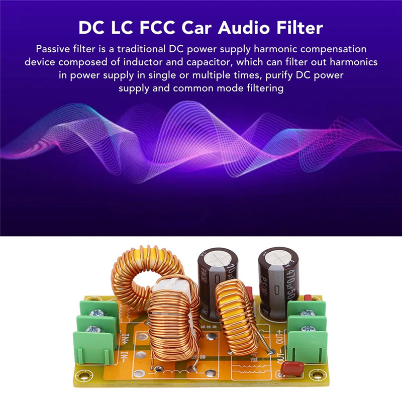 4A DC LC Filter FCC Car Audio High Frequency Filtering Low Pass Passive Electromagnetic Interference Filter Easy to Use. 