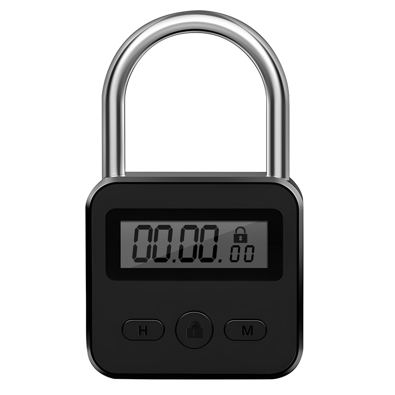 Metal Timer Lock LCD 99 Hours Max Timing USB Timer Padlock,Silver