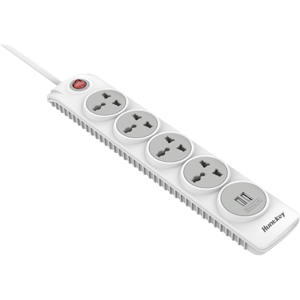 Huntkey SZN507 6Port (4 Port + 2 USB Port -3y Warranty) 3meter Copper Bar Universal Power Strip/Multiplug. 