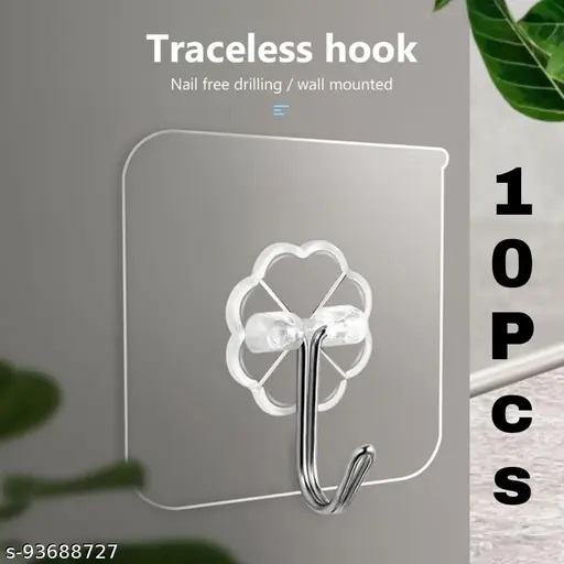 5/10 Pieces angta Wall Hooks, Adhesive Hooks, Kitchen Hooks Professional Strong Hook Waterproof and Rustproof Hook. 