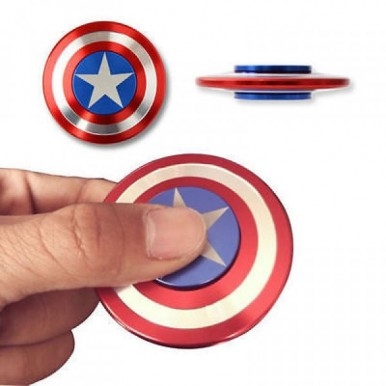 New Canvas Captain America Shield Metal Stress Reducer Tri-Spinner Fidget - Random Color/Model. 