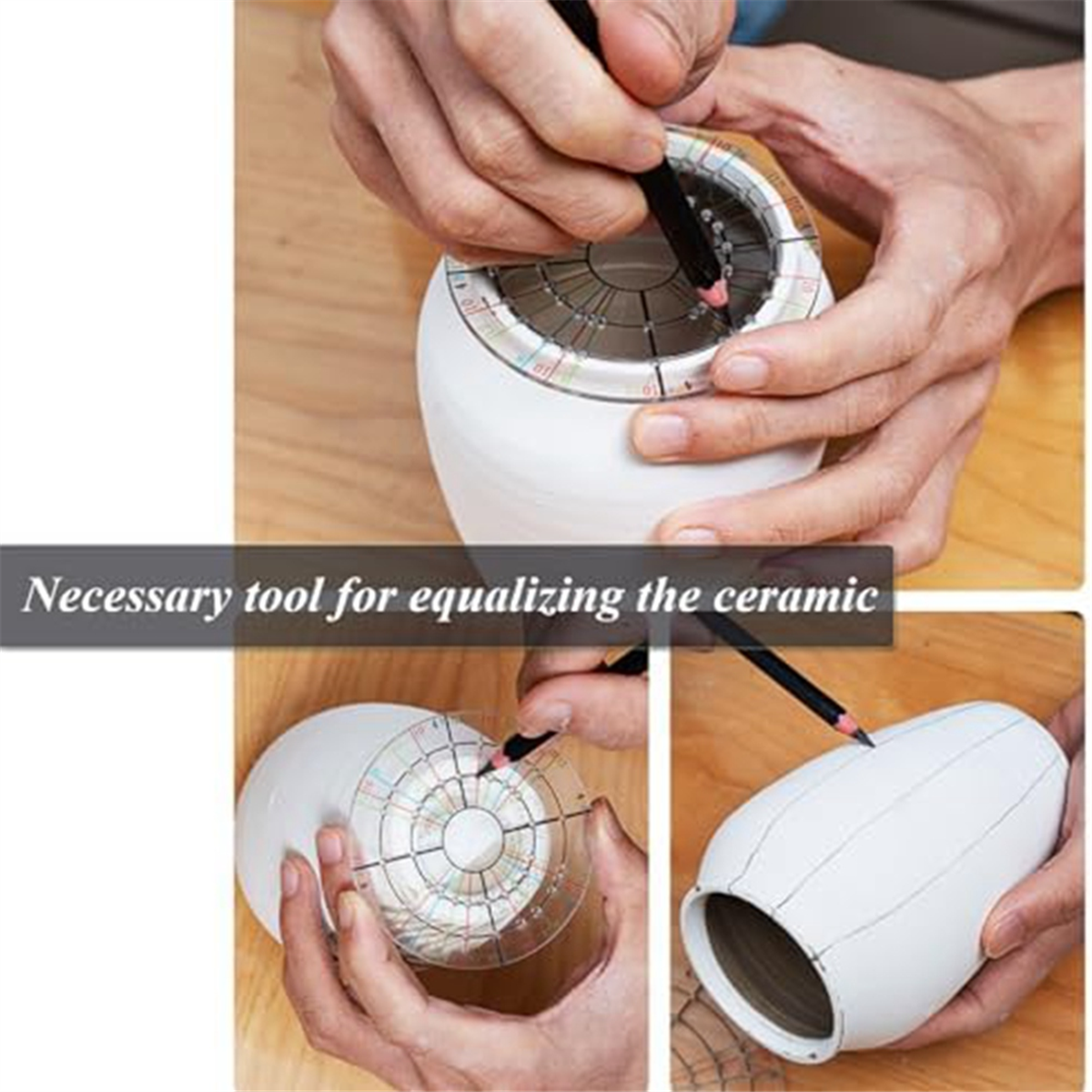Ceramic Pottery Trimming Spinner Tools Rotary Disc Pottery Wheel Trimmer Tool Clay Tools for Potters and Clay Artists,S SnowWhite. 