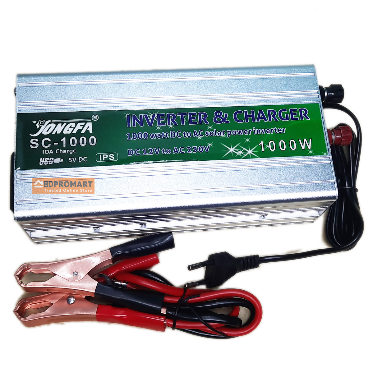 1000w IPS Machine With Battery Charger Full Automatic 1000 Watt DC 12V to AC 220V With 10Amps Battery Charger 4 in 1 (Real Output 600w). 