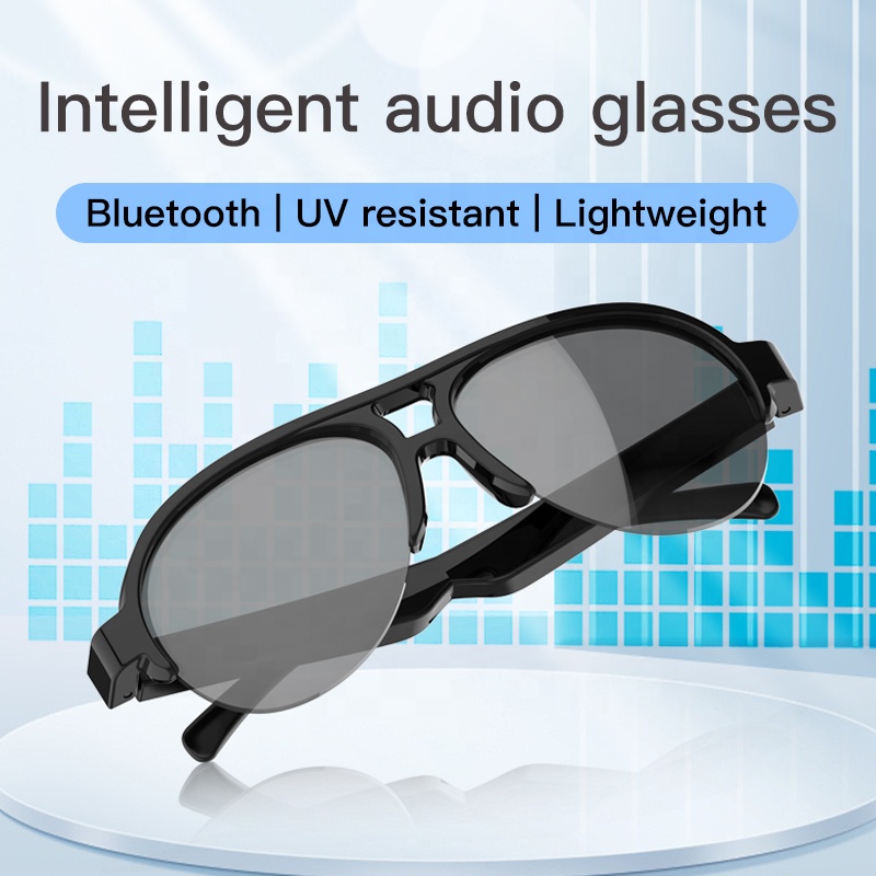 New Smart F08 Bluetooth Glasses Driving Polarized Sunglasses Bone Conduction Smart Glasses With Bluetooth. 