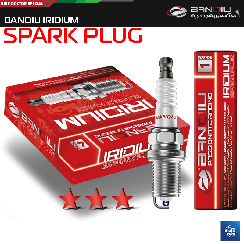 BANQIU Iridium Spark Plug for Motorcycles – Long and Short Thread, Durable, and Efficient (Made in China)