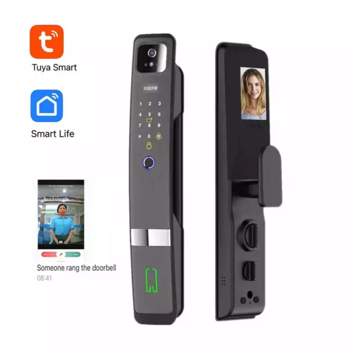 3D facial recognition Automatic Tuya App Smart Door Lock with Camera. 