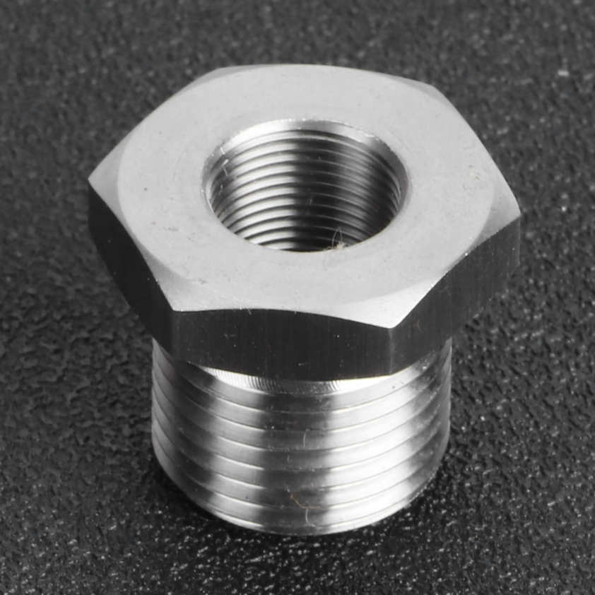 oil filter adapter stainless steel 1/2‑28 to 3/4‑16 threaded connection screw auto engine replacement parts. 