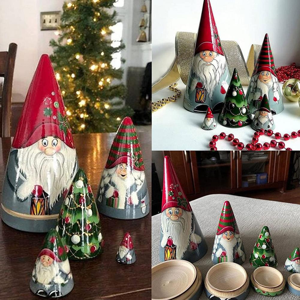 Acrylic Stacking Nested Set Russian Nesting Dolls Matryoshka Handmade Dwarf Toys for Children Kids Christmas Home Decoration. 