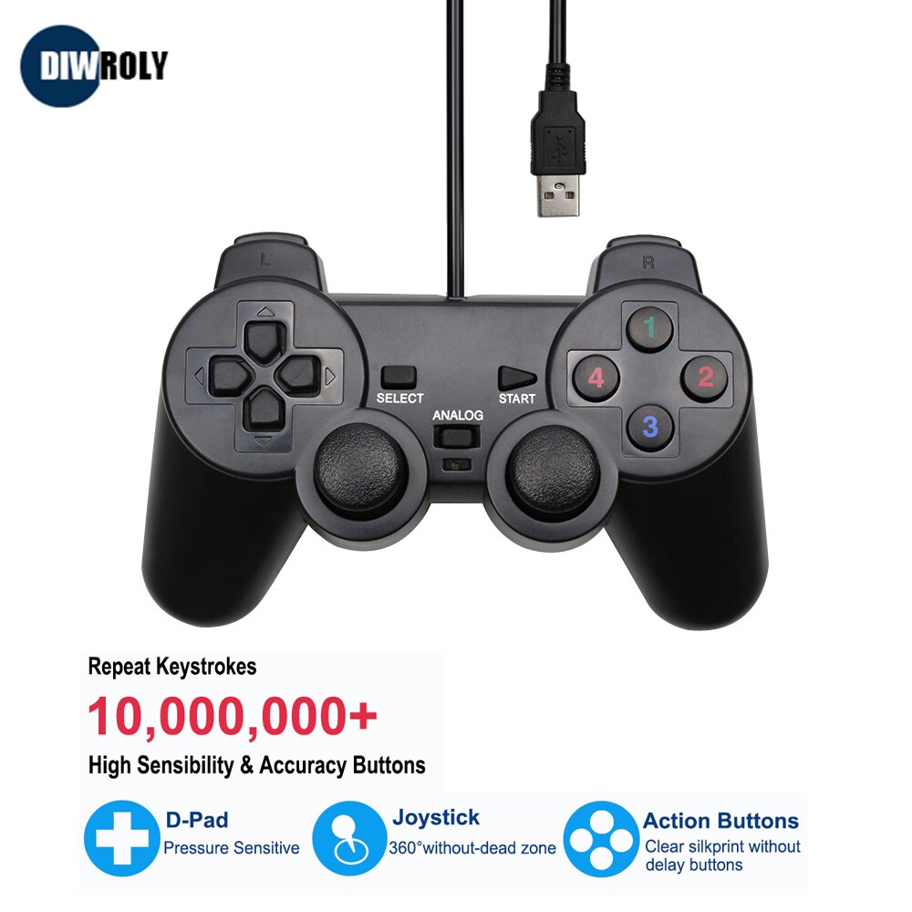 USB Wired Controller Game Joystic Gamepad Vibration Joystick For playstation  For WinXP/Win7/Win8/Win10 For PC Computer Laptop. 